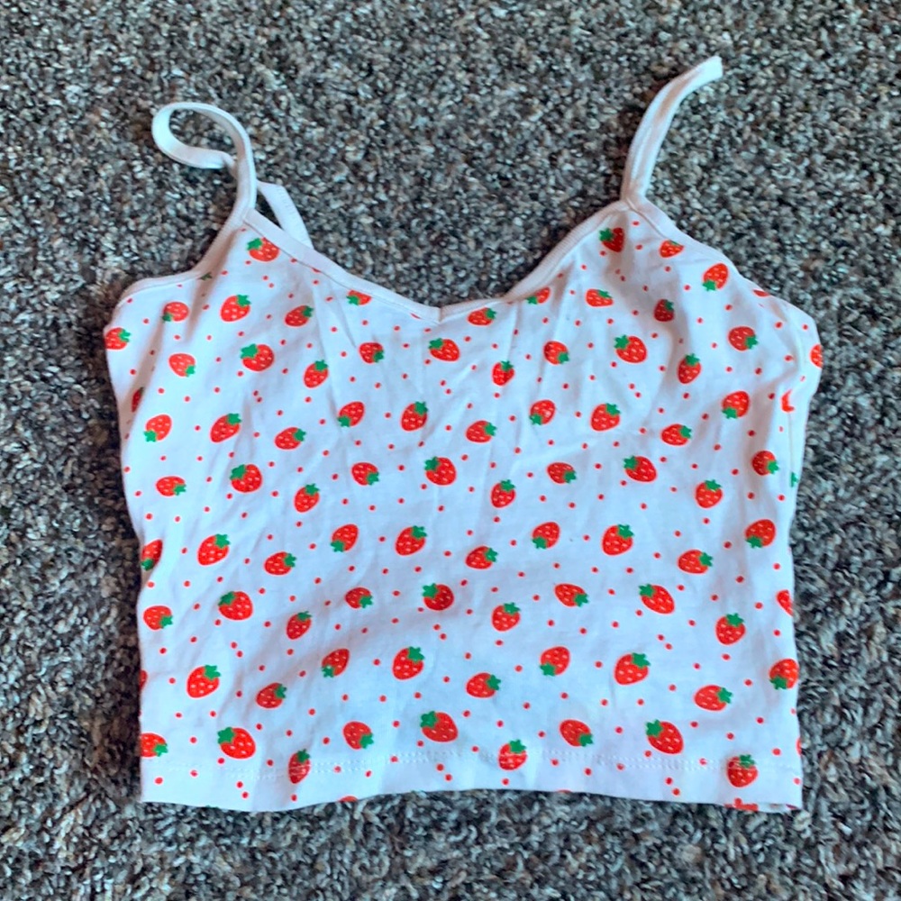 girls XS Strawberry crop top